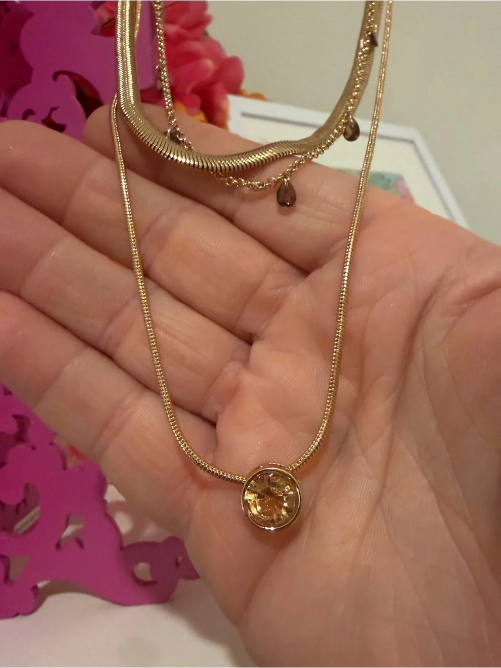 a new day Gold Multi-Layer Pendant Necklaces set of 3